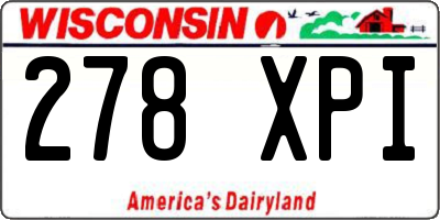 WI license plate 278XPI