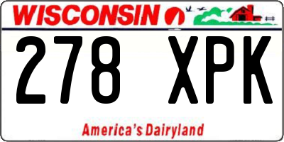 WI license plate 278XPK