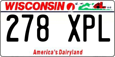 WI license plate 278XPL