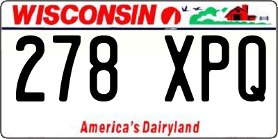 WI license plate 278XPQ