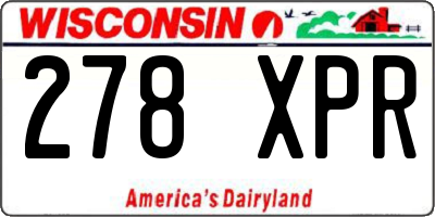 WI license plate 278XPR