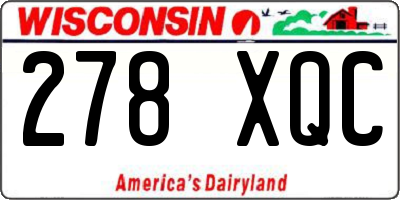 WI license plate 278XQC