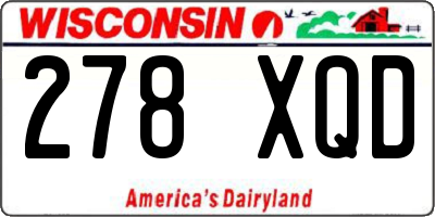 WI license plate 278XQD