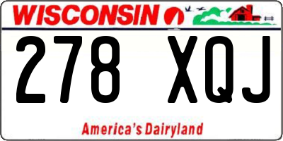 WI license plate 278XQJ