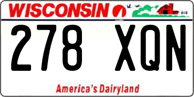 WI license plate 278XQN