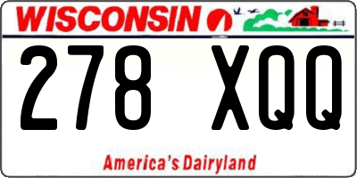 WI license plate 278XQQ