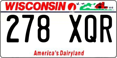 WI license plate 278XQR