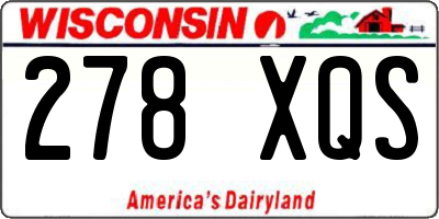 WI license plate 278XQS