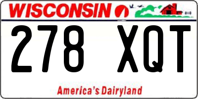 WI license plate 278XQT