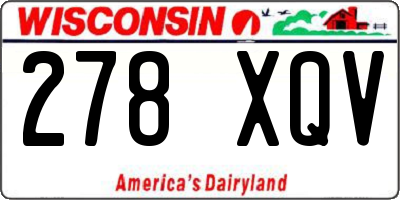 WI license plate 278XQV