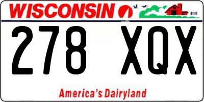 WI license plate 278XQX