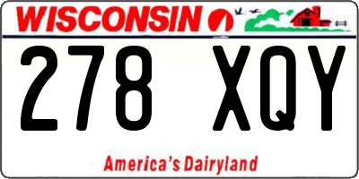 WI license plate 278XQY