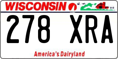 WI license plate 278XRA