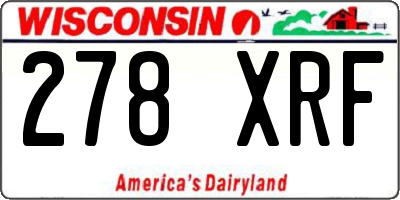 WI license plate 278XRF