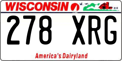 WI license plate 278XRG