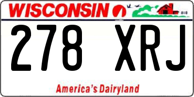 WI license plate 278XRJ