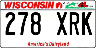 WI license plate 278XRK