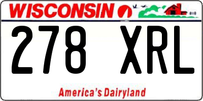 WI license plate 278XRL