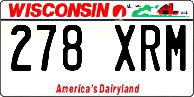 WI license plate 278XRM