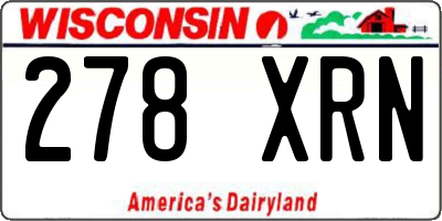 WI license plate 278XRN
