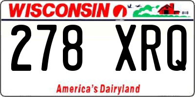 WI license plate 278XRQ
