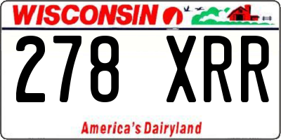 WI license plate 278XRR