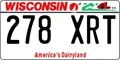 WI license plate 278XRT