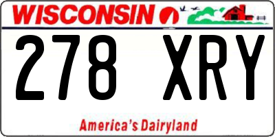 WI license plate 278XRY