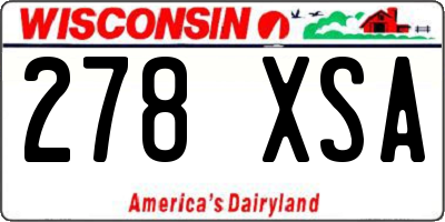 WI license plate 278XSA