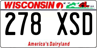 WI license plate 278XSD