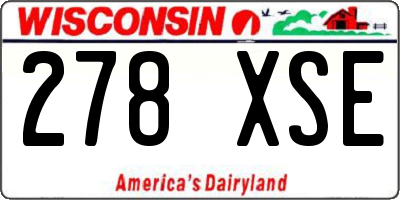 WI license plate 278XSE