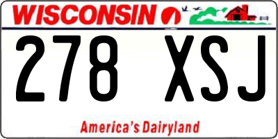 WI license plate 278XSJ