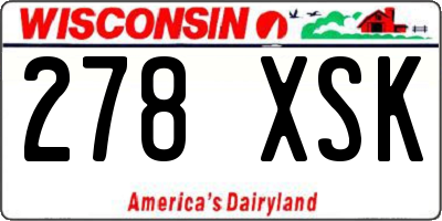 WI license plate 278XSK