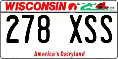 WI license plate 278XSS