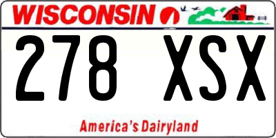 WI license plate 278XSX