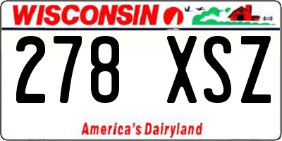 WI license plate 278XSZ