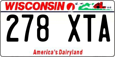 WI license plate 278XTA