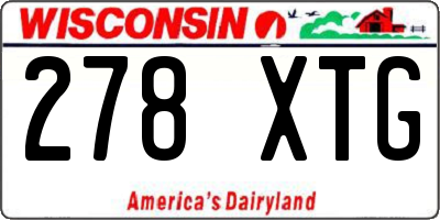 WI license plate 278XTG