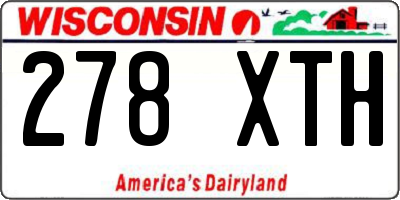 WI license plate 278XTH