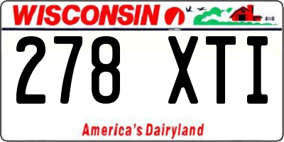 WI license plate 278XTI