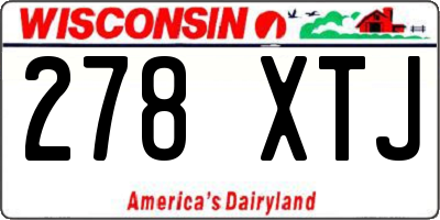 WI license plate 278XTJ