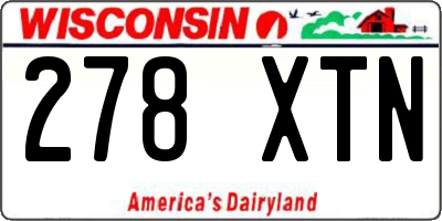 WI license plate 278XTN