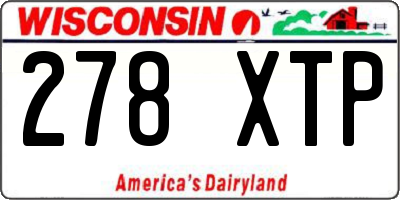 WI license plate 278XTP
