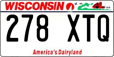 WI license plate 278XTQ