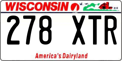 WI license plate 278XTR
