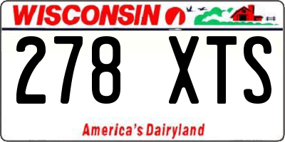 WI license plate 278XTS