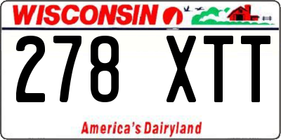 WI license plate 278XTT