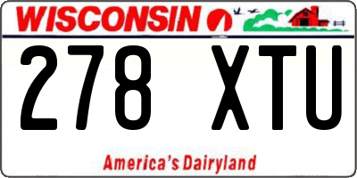 WI license plate 278XTU