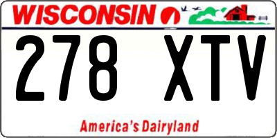WI license plate 278XTV