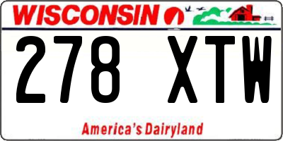 WI license plate 278XTW
